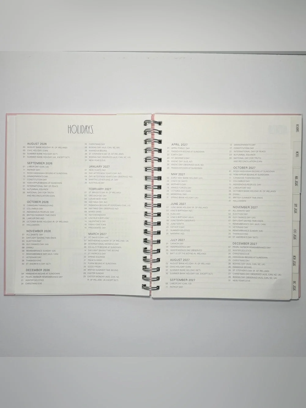 Rae Dunn 2026-2027 Large Size 17-month Planner MAKE IT HAPPEN (White/Pink)